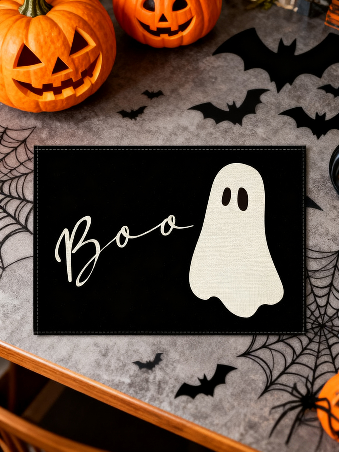 Ghost Halloween Placemat Customization Party Kitchen Dining Decor